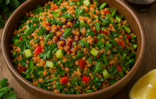 Nar Ekşili Kırmızı Mercimek Salatası Tarifi (Doyurucu Meze)